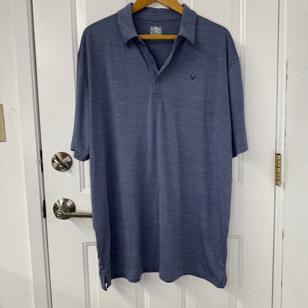 Callaway Polo Shirt Mens Size X Large Blue Opti Dri Fit‎ Golf Short Sleeve